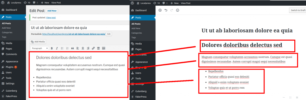 gutenberg editor differences