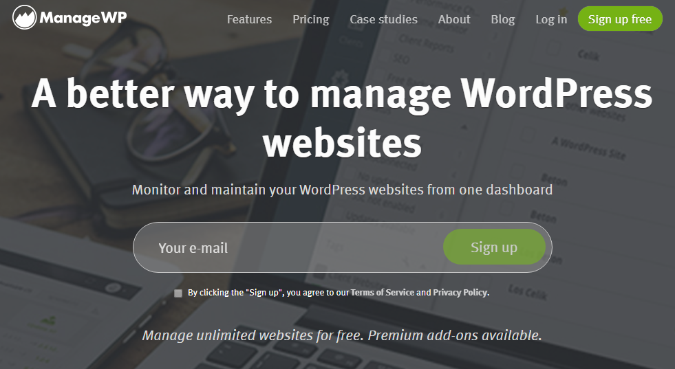 Backup WordPress with ManageWP