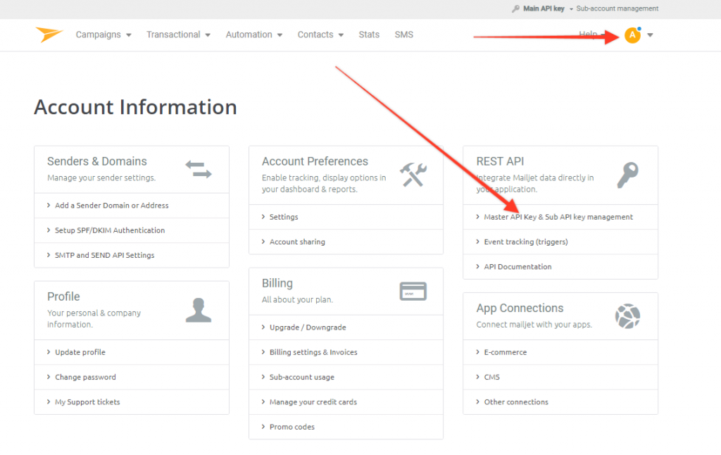 API Key location