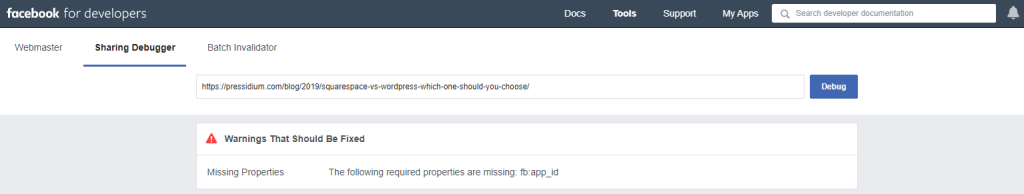 Facebook Debugger Error