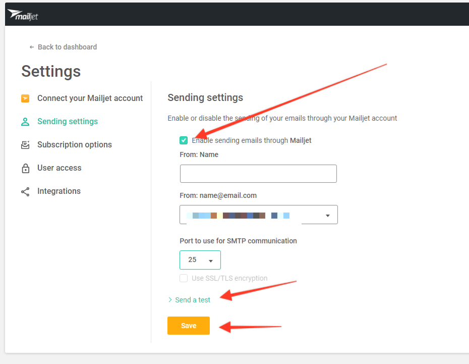 Final Mailjet Settings