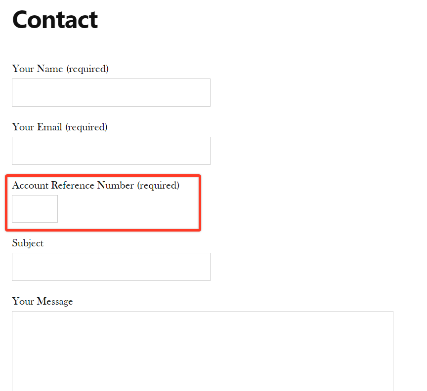 Contact Form 7 Custom Field Example