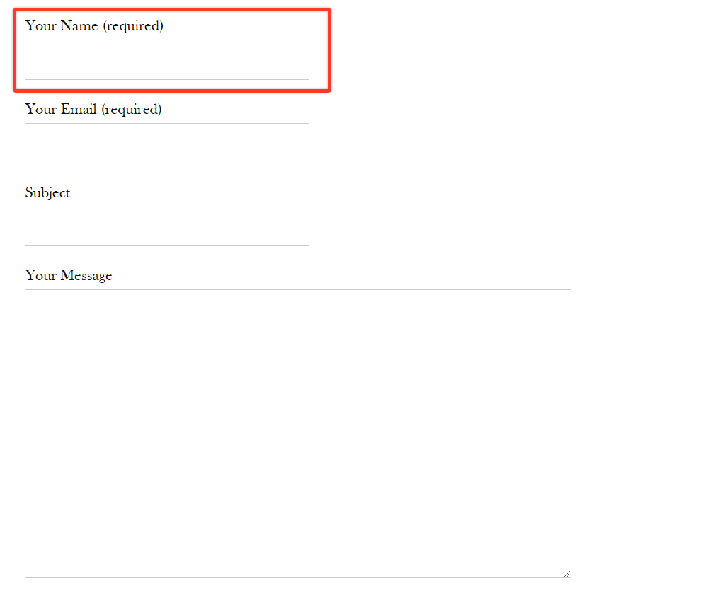 Contact Form 7 Example Form