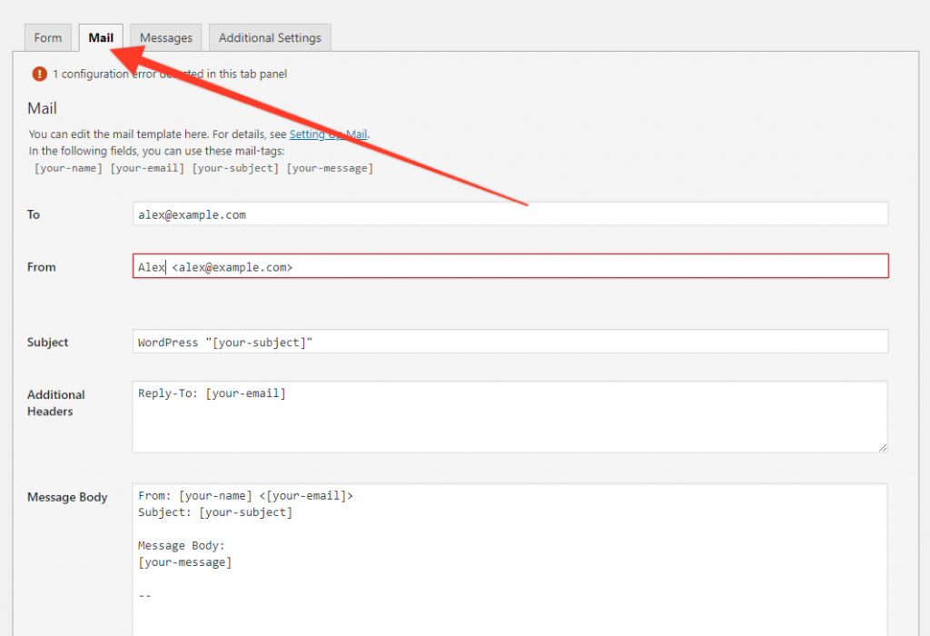 Initial Contact Form 7 Example