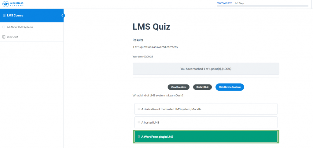 LearnDash: Quizzing and Assessments