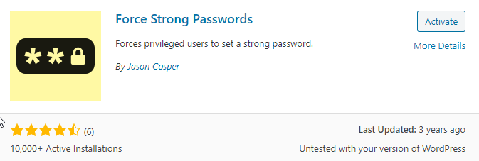 force strong passwords