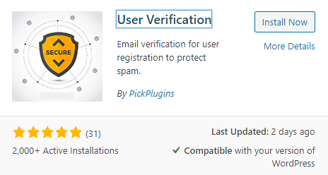 user verification plugin