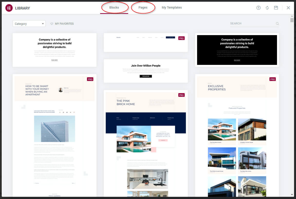 Custom Templates with Elementor - library