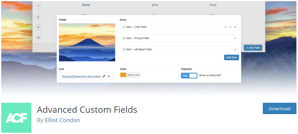 advanced custom fields plugin