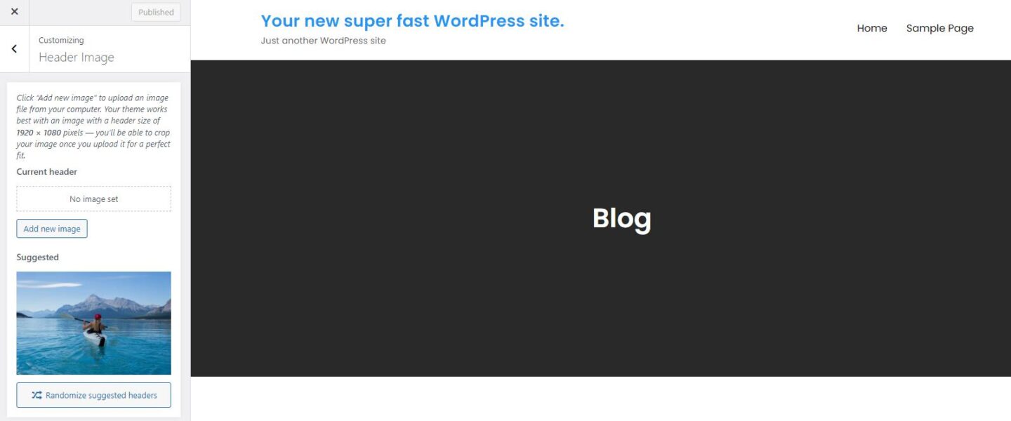 How to customize a header in wordpress