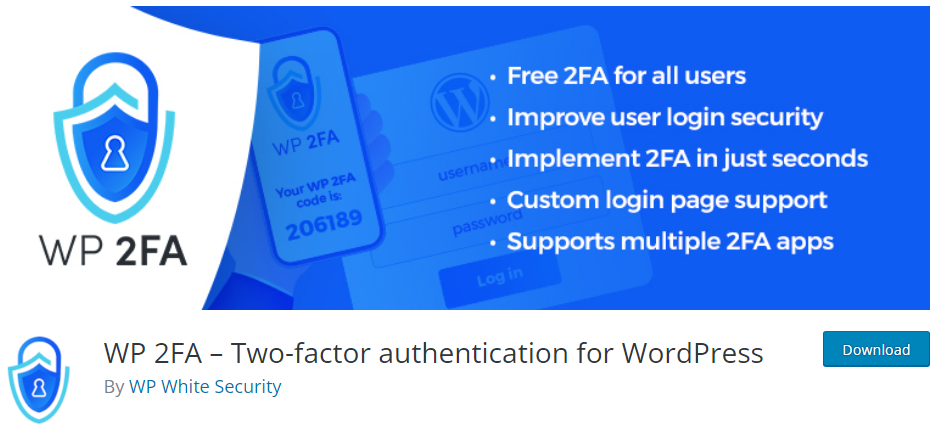 Two Factor Authentication, WordPress plugin: The WP 2FA Plugin