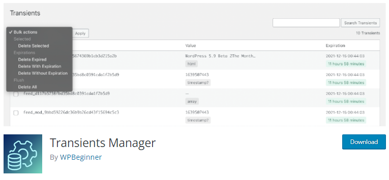 Transients Manager WordPress Plugin