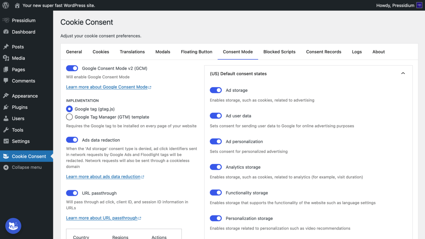 Cookie Consent Plugin - Consent Mode